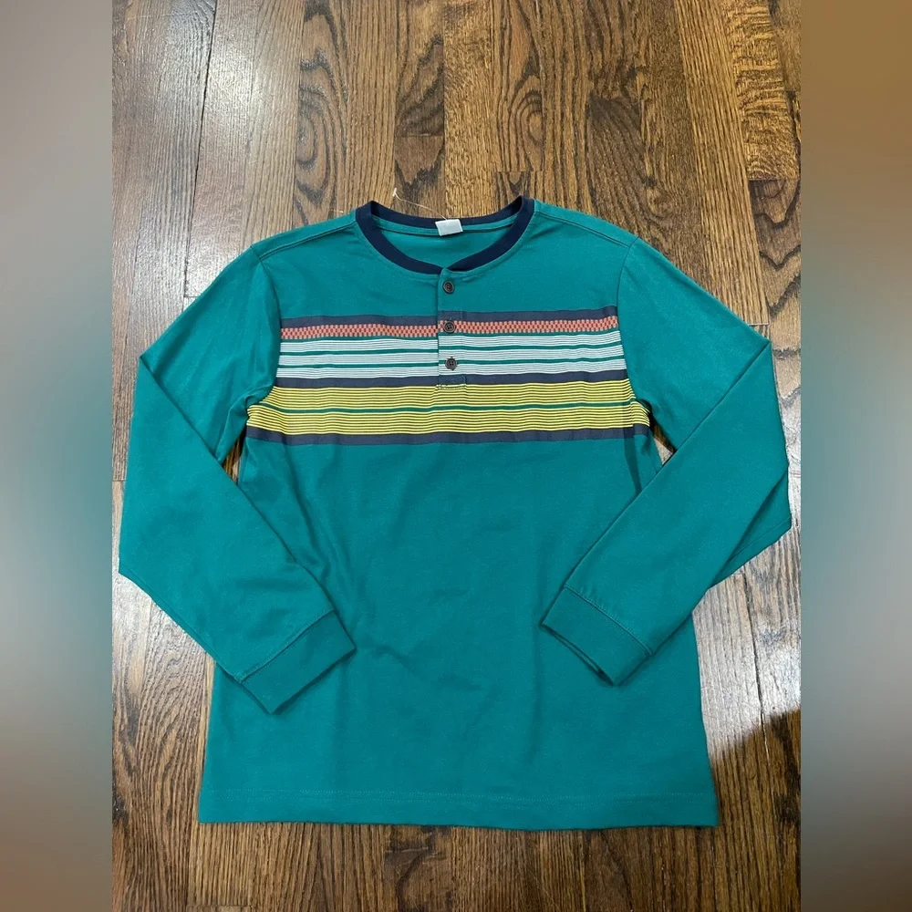 Gymboree Teal Long Sleeve Shirt with Stripes size 14